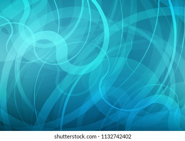 Dark BLUE vector background with lamp shapes. Modern gradient abstract illustration with bandy lines. A completely new marble design for your business.