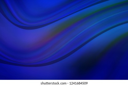 Dark BLUE vector background with lamp shapes. Modern gradient abstract illustration with bandy lines. The best blurred design for your business.
