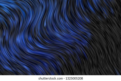 Dark BLUE vector background with lamp shapes. Modern gradient abstract illustration with bandy lines. The best blurred design for your business.