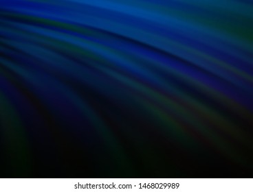 Dark BLUE vector background with lamp shapes. Shining illustration, which consist of blurred lines, circles. A completely new template for your business design.