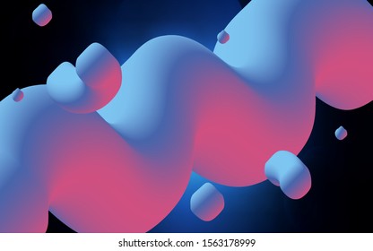 Dark BLUE vector background with lamp shapes. Geometric illustration in memphis style with gradient.  Textured wave pattern for backgrounds.