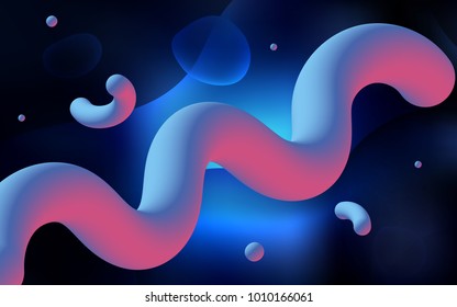 Dark BLUE vector background with lava shapes. A completely new color illustration in memphis style. Textured wave pattern for backgrounds.