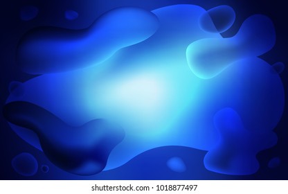 Dark BLUE vector background with lava shapes. Glitter abstract illustration with wry lines. The best blurred design for your business.