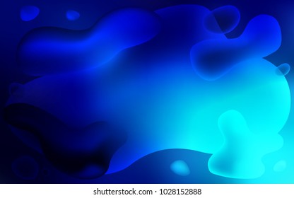 Dark BLUE vector background with lava shapes. Modern gradient abstract illustration with bandy lines. The best blurred design for your business.