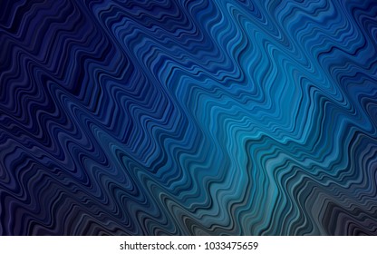 Dark BLUE vector background with lava shapes. Modern gradient abstract illustration with bandy lines. A completely new marble design for your business.