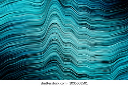 Dark BLUE vector background with lava shapes. Colorful abstract illustration with gradient lines. Textured wave pattern for backgrounds.