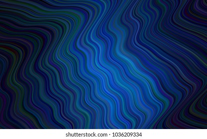 Dark BLUE vector background with lava shapes. Colorful illustration in abstract memphis style with gradient. Brand-new design for your ads, poster, banner.