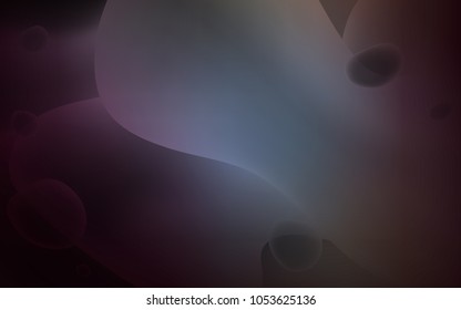 Dark BLUE vector background with lava shapes. A sample with blurred bubble shapes. Memphis design for your web site.