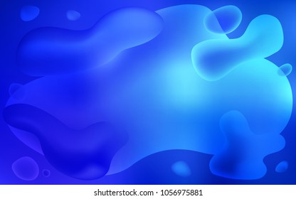 Dark BLUE vector background with lava shapes. Colorful illustration in abstract memphis style with gradient. Memphis style for your business design.