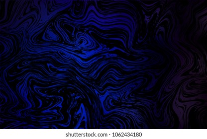 Dark BLUE vector background with lava shapes. Shining crooked illustration in marble style. A new texture for your  ad, booklets, leaflets.