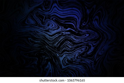 Dark BLUE vector background with lava shapes. Creative geometric illustration in marble style with gradient. The best blurred design for your business.