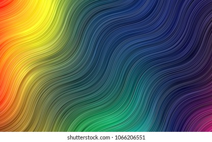 Dark BLUE vector background with lava shapes. Modern gradient abstract illustration with bandy lines. Marble style for your business design.