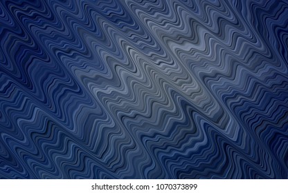 Dark BLUE vector background with lava shapes. Modern gradient abstract illustration with bandy lines. The template for cell phone backgrounds.