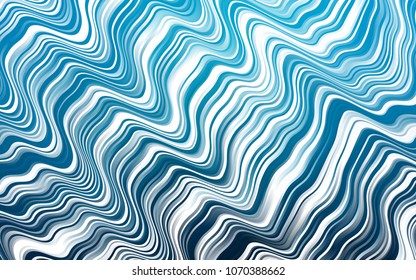 Dark BLUE vector background with lava shapes. Modern gradient abstract illustration with bandy lines. A new texture for your  ad, booklets, leaflets.