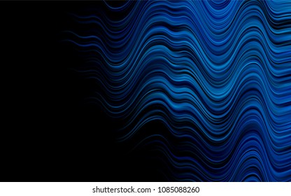 Dark BLUE vector background with lava shapes. Modern gradient abstract illustration with bandy lines. Pattern for your business design.