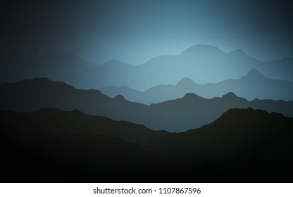 Dark BLUE vector background with lava shapes. A completely new color illustration in mountain style. A new texture for your  ad, booklets, leaflets.