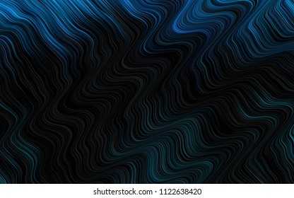Dark BLUE vector background with lava shapes. Glitter abstract illustration with wry lines. A new texture for your  ad, booklets, leaflets.