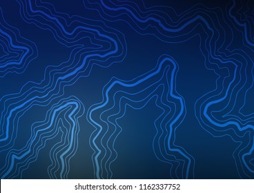 Dark BLUE vector background with lava shapes. Shining illustration, which consist of blurred lines, circles. Pattern for your business design.