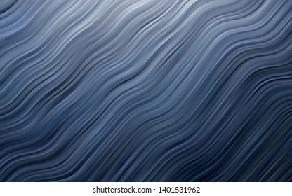 Dark BLUE vector background with lava shapes. Modern gradient abstract illustration with bandy lines. A completely new template for your business design.