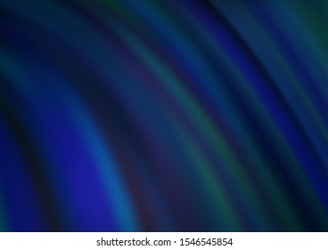 Dark BLUE vector background with lava shapes. Blurred geometric sample with gradient bubbles.  Pattern for your business design.