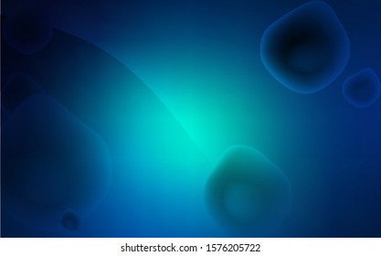 Dark BLUE vector background with lava shapes. Shining illustration, which consist of blurred lines, circles. A completely new template for your business design.