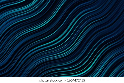 Dark BLUE vector background with lava shapes. Glitter abstract illustration with wry lines. Textured wave pattern for backgrounds.