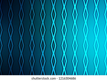 Dark BLUE vector background with lines, rhombuses. Colorful decorative design in simple style with lines, rhombuses. Best design for your ad, poster, banner.