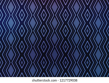 Dark BLUE vector background with lines, rhombuses. Colorful illustration with lines, cubes on abstract template. Pattern for business booklets, leaflets.