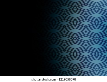 Dark BLUE vector background with lines, rhombuses. Glitter abstract illustration with colorful lines, rhombuses. Best design for your ad, poster, banner.