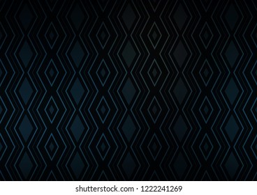 Dark BLUE vector background with lines, rhombuses. Colorful illustration with lines, cubes on abstract template. Pattern for business booklets, leaflets.