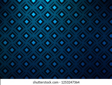 Dark BLUE vector background with lines, rhombuses. Modern geometric abstract illustration with lines, squares. Best design for your ad, poster, banner.