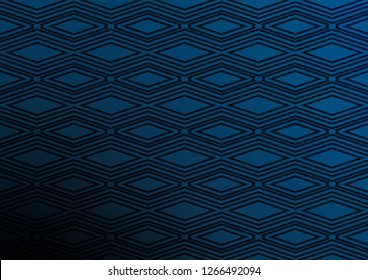 Dark BLUE vector background with lines, rhombuses. Colorful decorative design in simple style with lines, rhombuses. Backdrop for TV commercials.