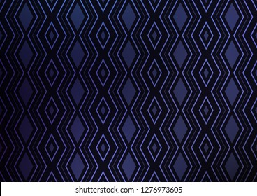 Dark BLUE vector background with lines, rhombuses. Shining colorful illustration with lines, rectangles. Pattern for ads, posters, banners.