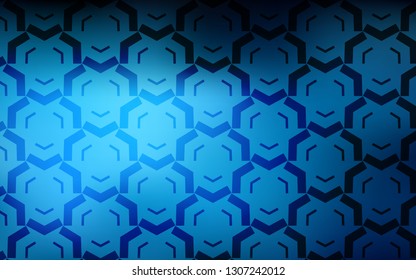 Dark BLUE vector background with lines. Creative illustration in halftone style with gradient. Template for cell phone screens.