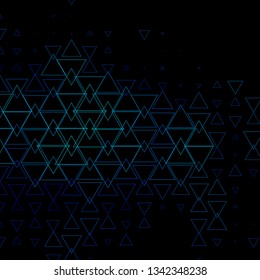 Dark BLUE vector background with lines, triangles. Colorful illustration with triangles in simple style. Template for wallpapers.