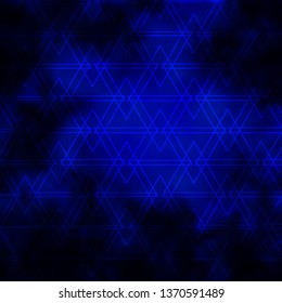 Dark BLUE vector background with lines, triangles. Illustration with colorful gradient triangles. Pattern for commercials.