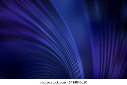 Dark BLUE vector background with lines. An elegant bright illustration with gradient. Colorful wave pattern for your design.