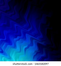 Dark BLUE vector background with lines. Brand new colorful illustration with bent lines. Best design for your ad, poster, banner.