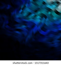 Dark BLUE vector background with lines. Bright illustration with gradient circular arcs. Template for cellphones.