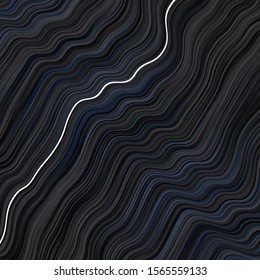 Dark BLUE vector background with lines. Colorful illustration, which consists of curves. Best design for your ad, poster, banner.