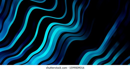 Dark BLUE vector background with lines. Gradient illustration in simple style with bows. Pattern for websites, landing pages.