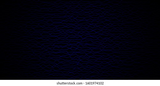 Dark BLUE vector background with lines. Colorful abstract illustration with gradient curves. Design for your business promotion.