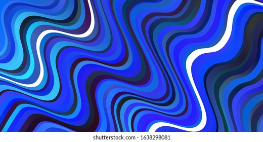 Dark BLUE vector background with lines. Colorful illustration in abstract style with bent lines. Pattern for booklets, leaflets.