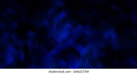 Fondo vectorial azul oscuro con líneas. Ilustración degradada en estilo simple con arcos. Diseño inteligente para sus promociones.