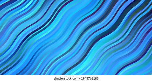 Dark BLUE vector background with lines. Colorful abstract illustration with gradient curves. Pattern for websites, landing pages.