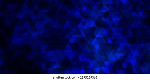 Dunkler BLAU, Vektorhintergrund mit Linien, Dreiecken. Abstrakte Illustration mit bunten Dreiecken. Vorlage für Bildschirmhintergründe.