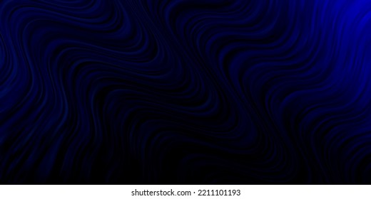 Dark BLUE vector background with lines. Colorful illustration in circular style with lines. Pattern for business booklets, leaflets