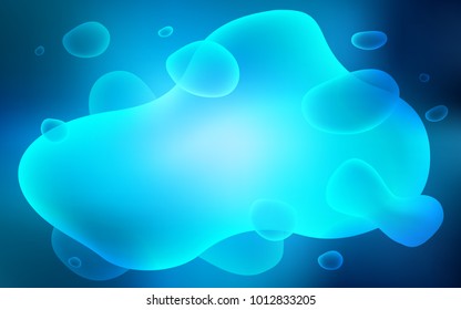 Dark BLUE vector background with liquid shapes. A completely new color illustration in memphis style. A completely new memphis design for your business.
