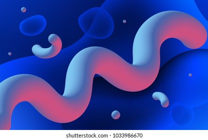 Dark BLUE vector background with liquid shapes. Colorful illustration in abstract memphis style with gradient. A completely new memphis design for your business.