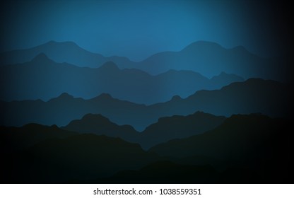 Dark BLUE vector background with liquid shapes. A vague circumflex abstract illustration with gradient. A completely new template for your business design.